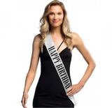 Happy Birthday Sash Silver & Black | 150cm
