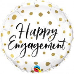 Gold Confetti Dots Happy Engagement Foil | 18"