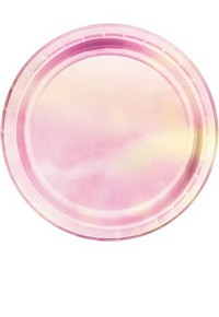 Iridescent Pink 9" Plates | Pack of 8