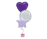 Bunch of 3 Purples & Silver Foil Balloons | 18" | Mother's Day