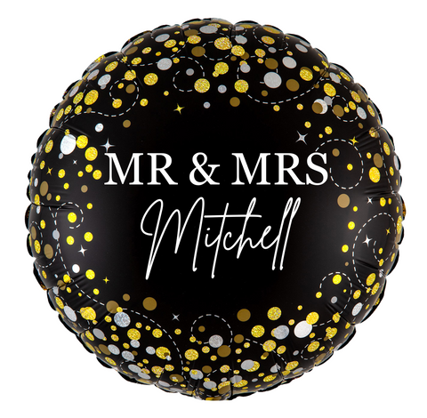 Personalised Mr & Mrs Foil | 18" | Multiple Colours Available