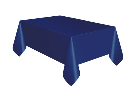 True Navy Plastic Table Cover | 54"x108"