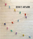 Every Child Is An Artist | 18 Colourful Picture Holder Pegs with 3m String | Self Assembly