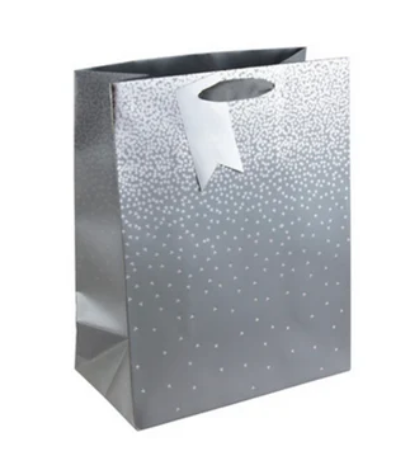 Silver Ombre Stars Gift Bag | Medium | Collection Only