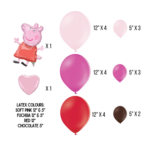 DIY Peppa Pig Theme Balloon Number Stack