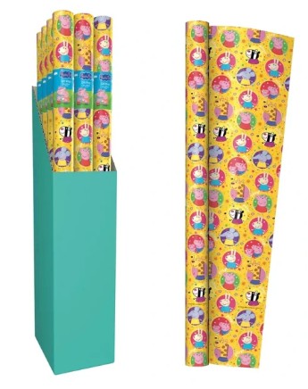 Yellow Peppa Pig Gift Wrap 2m | Collection Only