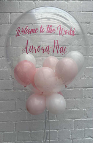 Pinks & White Stuffed Bubble | Pale Pink, Soft Pink & White with Pink Message