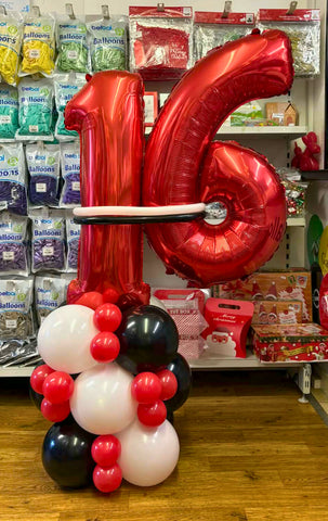 Red, Black & White Vertical Number Stack