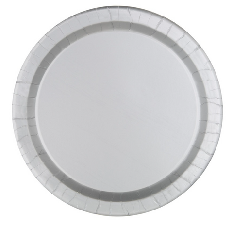 Silver 9" Plates | Pack of 8