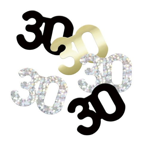 Black 30th Birthday Confetti