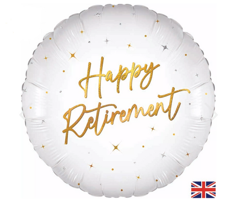 Elegant Sparkle White Happy Retirement | 18" | S40