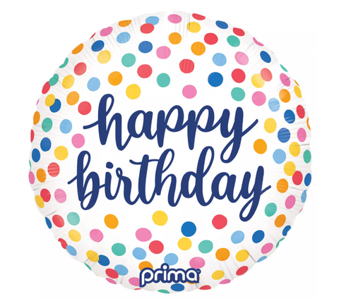 18" Colourful Confetti Birthday Foil Balloon | S40