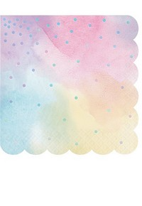 Shaped Iridescent Pink Paper Napkins | 16 Pack