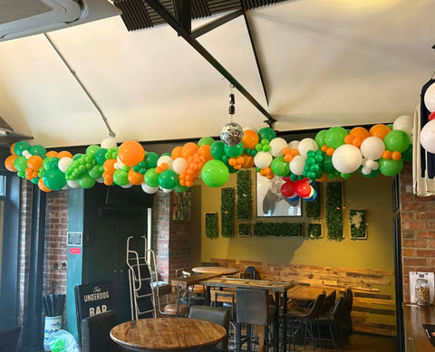 Organic Garland - Emerald Green, Lime Green, Orange & White