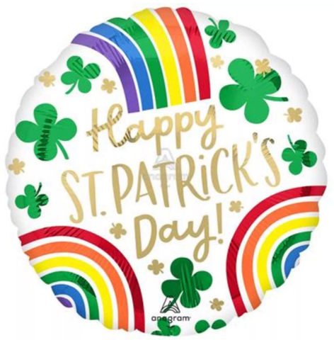 Foil Round St Patrick's Day Rainbows | 18"