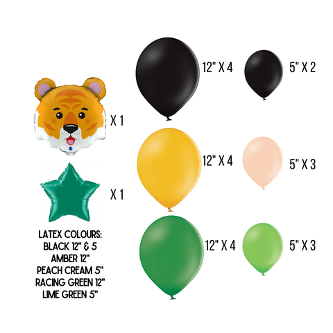 DIY Tiger Theme Balloon Number Stack
