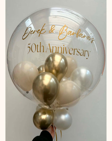 Gold, Pearl & Nude Stuffed Bubble Bubble | Dune, Metallic Pearl & Glossy Gold with Gold Message