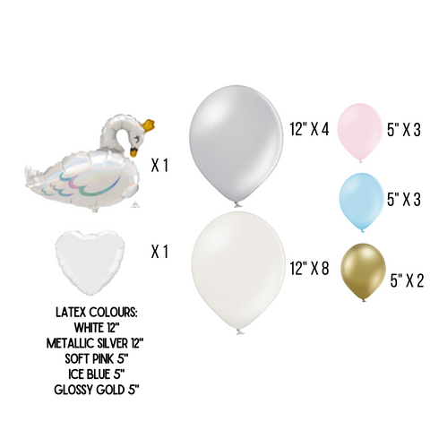 DIY Swan Theme Balloon Number Stack