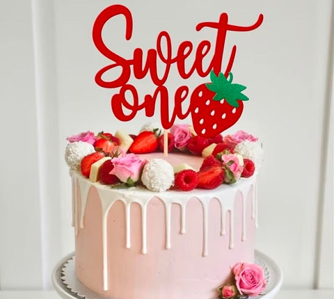 Sweet One Strawberry Cake Topper