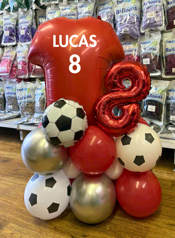 Red Football Themed Horizontal Number Stack