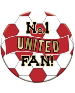 Red & White No.1 United Fan Pin Badge | 6cm