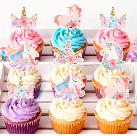 Cute Unicorn Cupcake Toppers