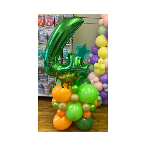 DIY Dinosaur Theme Balloon Number Stack