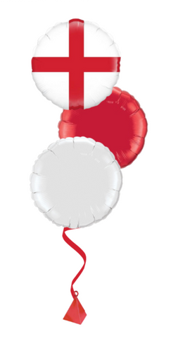 Bunch of 3 Message, Red & White Foil Balloons | St George's Day | 18"