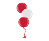 Bunch of 3 Red & White Foil Balloons | St George's Day | 18"
