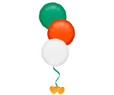 Bunch of 3 Orange, Green & White Foil Balloons | St Patrick's Day | 18"