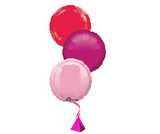Bunch of 3 Red & Pink Foil Balloons | 18" | Valentine's Day