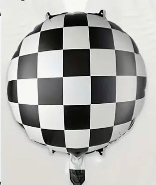 Foil Round Chequered Flag Balloon | 18"