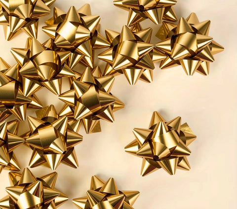 20 Gold Mini Gift Wrapping Bows