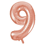 Foil Numbers Metallic Rose Gold Balloons | 34" | U