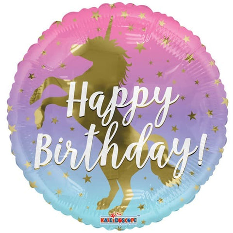 Foil Round Unicorn Birthday Balloon | 18"