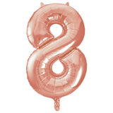 Foil Numbers Metallic Rose Gold Balloons | 34" | U