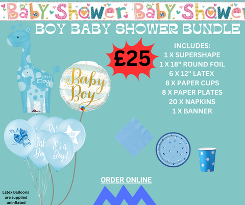 Baby Boy Baby Shower Theme Party Bundle