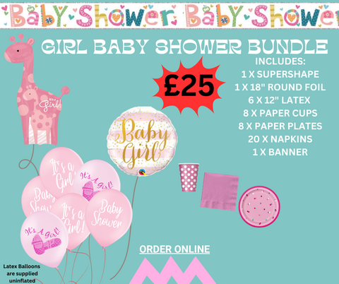 Baby Girl Baby Shower Theme Party Bundle