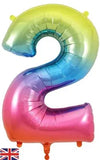 Foil Numbers Rainbow Balloons | 34"