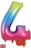 Foil Numbers Rainbow Balloons | 34"