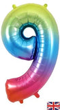 Foil Numbers Rainbow Balloons | 34"