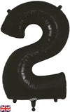 Foil Numbers Metallic Black Balloons | 34"