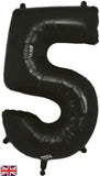 Foil Numbers Metallic Black Balloons | 34"