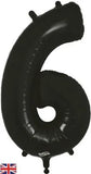 Foil Numbers Metallic Black Balloons | 34"
