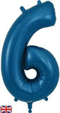 Foil Numbers Navy Blue Balloons | 34"