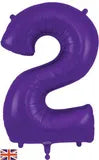 Foil Numbers Purple Balloons | 34"