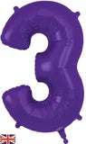 Foil Numbers Purple Balloons | 34"