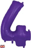 Foil Numbers Purple Balloons | 34"