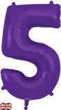 Foil Numbers Purple Balloons | 34"