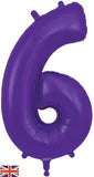 Foil Numbers Purple Balloons | 34"
